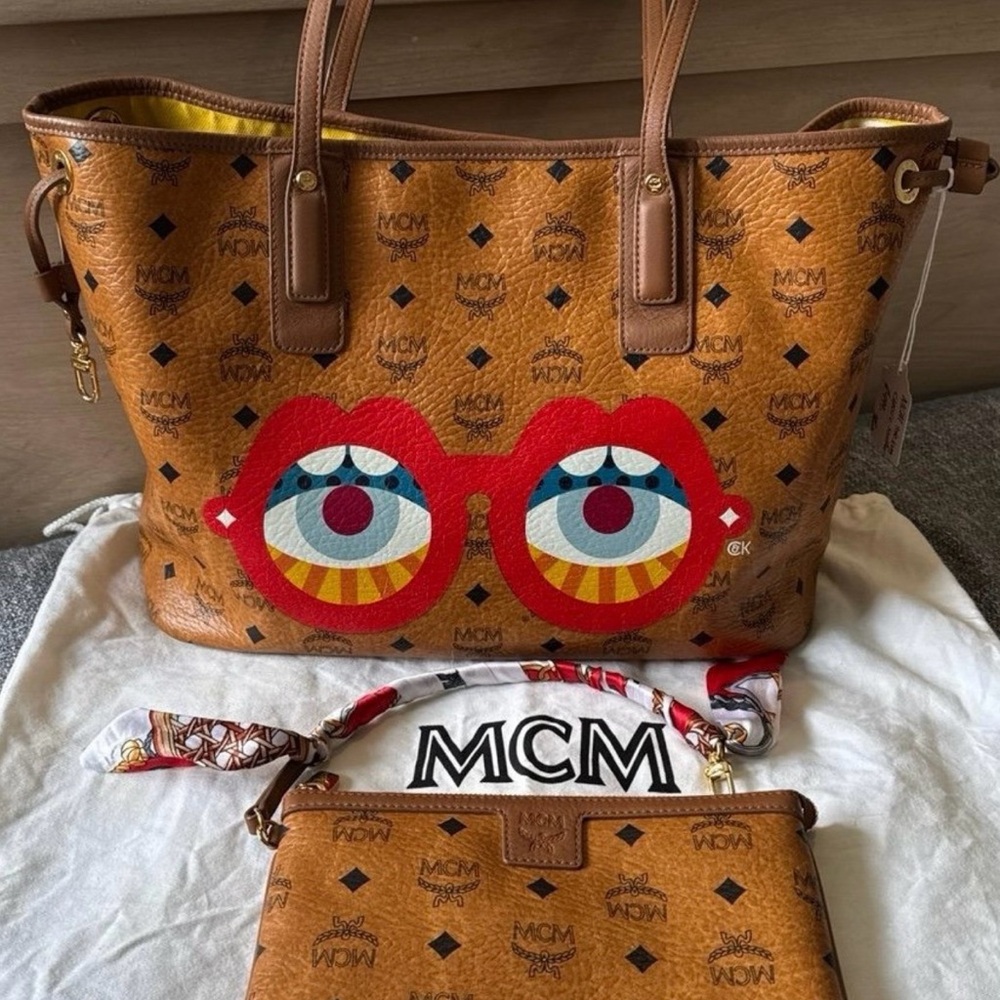 Authentic MCM Tote Bag With Pouch